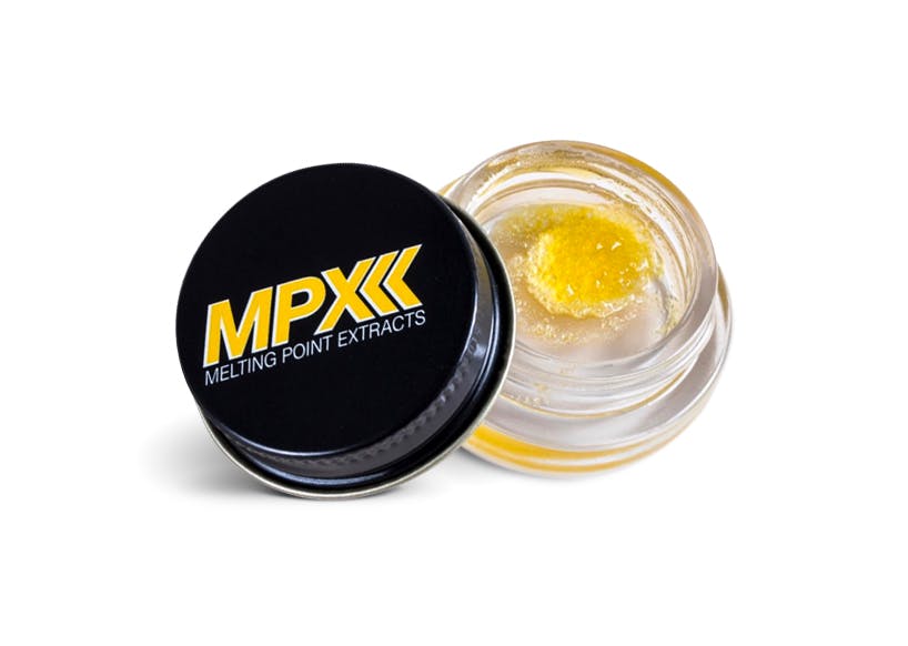 MPX cured resin product on jar opened